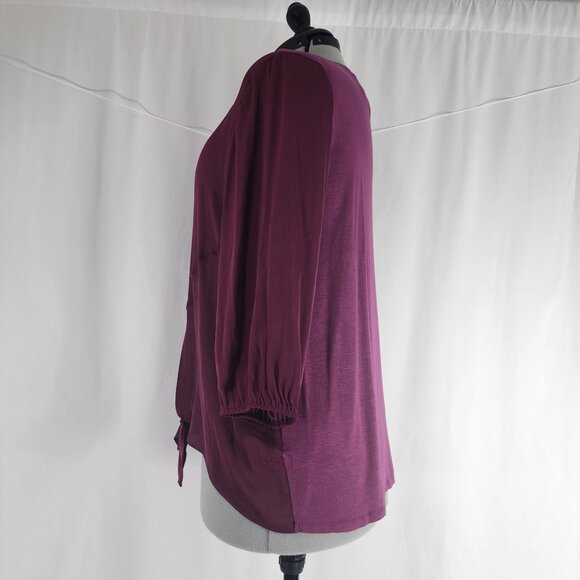 Dolan Left Coast Collection Womens XL Burgundy Knotted Front Blouse - Picture 16 of 16